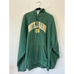 Genuine Stuff Vintage Notre Dame hoodie green gold mens XL stains